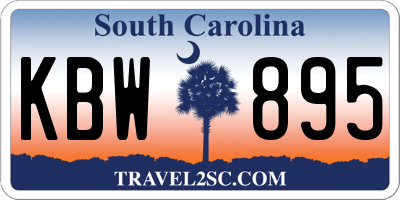 SC license plate KBW895
