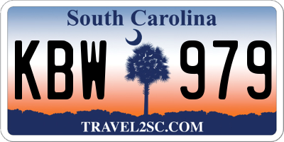 SC license plate KBW979