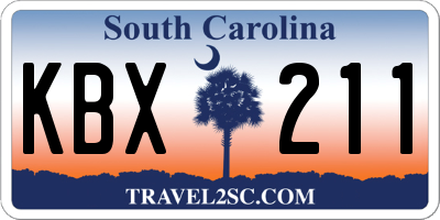 SC license plate KBX211