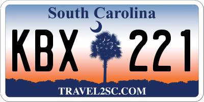 SC license plate KBX221