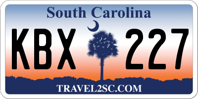 SC license plate KBX227