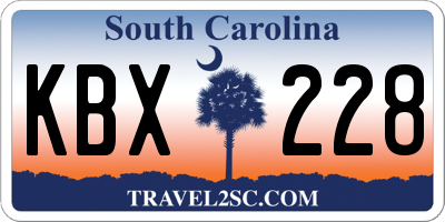 SC license plate KBX228