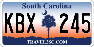 SC license plate KBX245