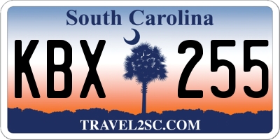 SC license plate KBX255
