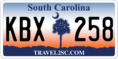 SC license plate KBX258