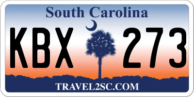 SC license plate KBX273