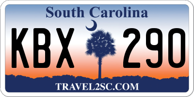 SC license plate KBX290