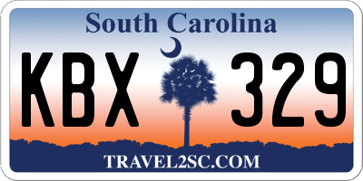 SC license plate KBX329