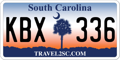 SC license plate KBX336