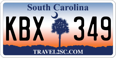 SC license plate KBX349