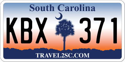 SC license plate KBX371