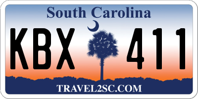 SC license plate KBX411