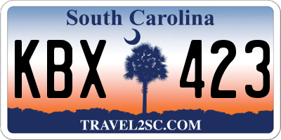 SC license plate KBX423
