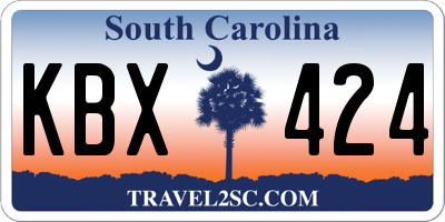 SC license plate KBX424
