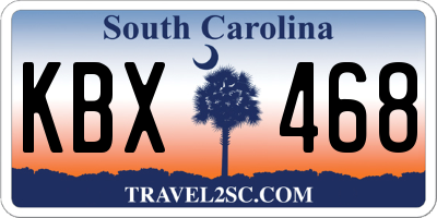 SC license plate KBX468