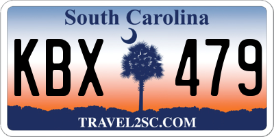 SC license plate KBX479