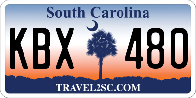 SC license plate KBX480