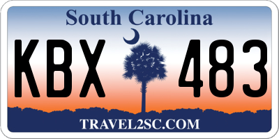 SC license plate KBX483