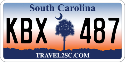 SC license plate KBX487