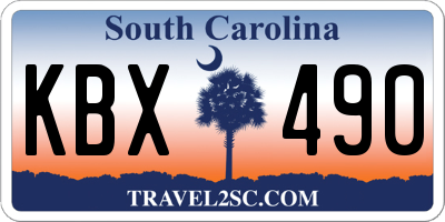 SC license plate KBX490