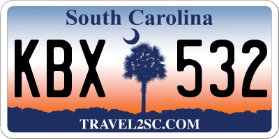 SC license plate KBX532