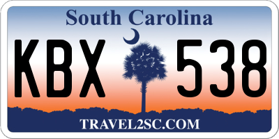 SC license plate KBX538