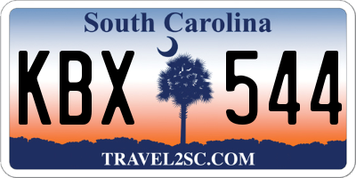 SC license plate KBX544