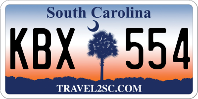 SC license plate KBX554