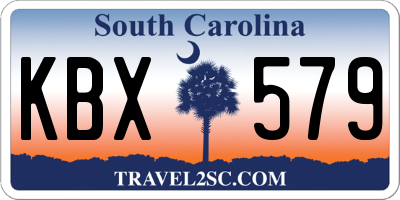 SC license plate KBX579