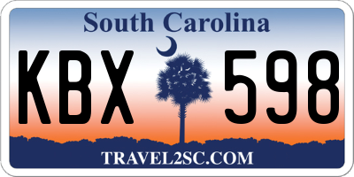 SC license plate KBX598