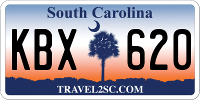 SC license plate KBX620