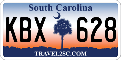 SC license plate KBX628