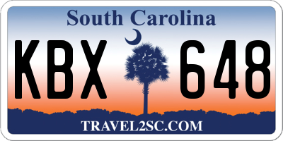 SC license plate KBX648