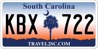 SC license plate KBX722