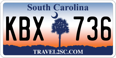 SC license plate KBX736