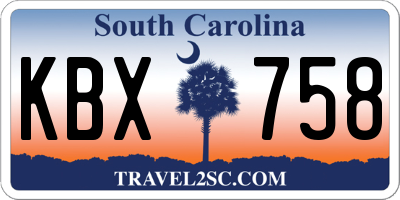 SC license plate KBX758