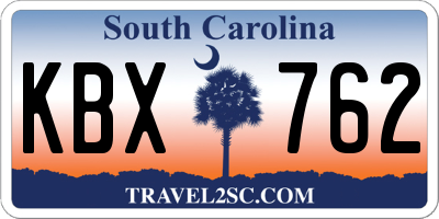 SC license plate KBX762