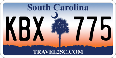 SC license plate KBX775