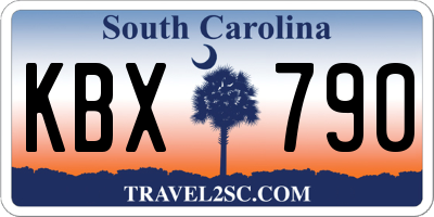 SC license plate KBX790