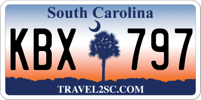 SC license plate KBX797