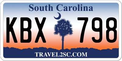 SC license plate KBX798