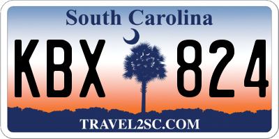 SC license plate KBX824