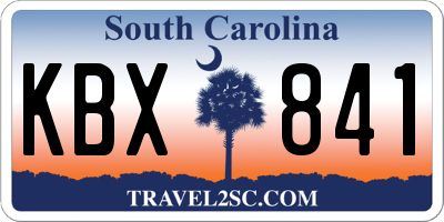 SC license plate KBX841