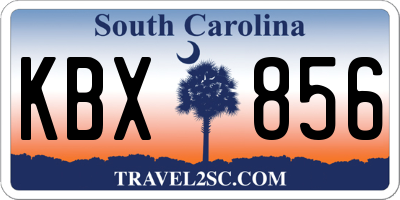 SC license plate KBX856