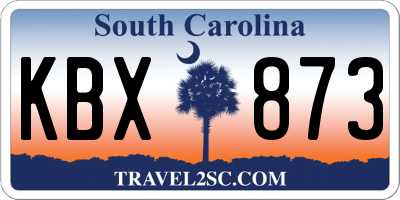 SC license plate KBX873