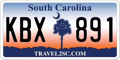 SC license plate KBX891