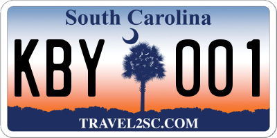SC license plate KBY001