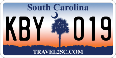 SC license plate KBY019