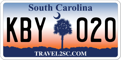SC license plate KBY020