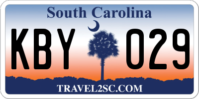 SC license plate KBY029
